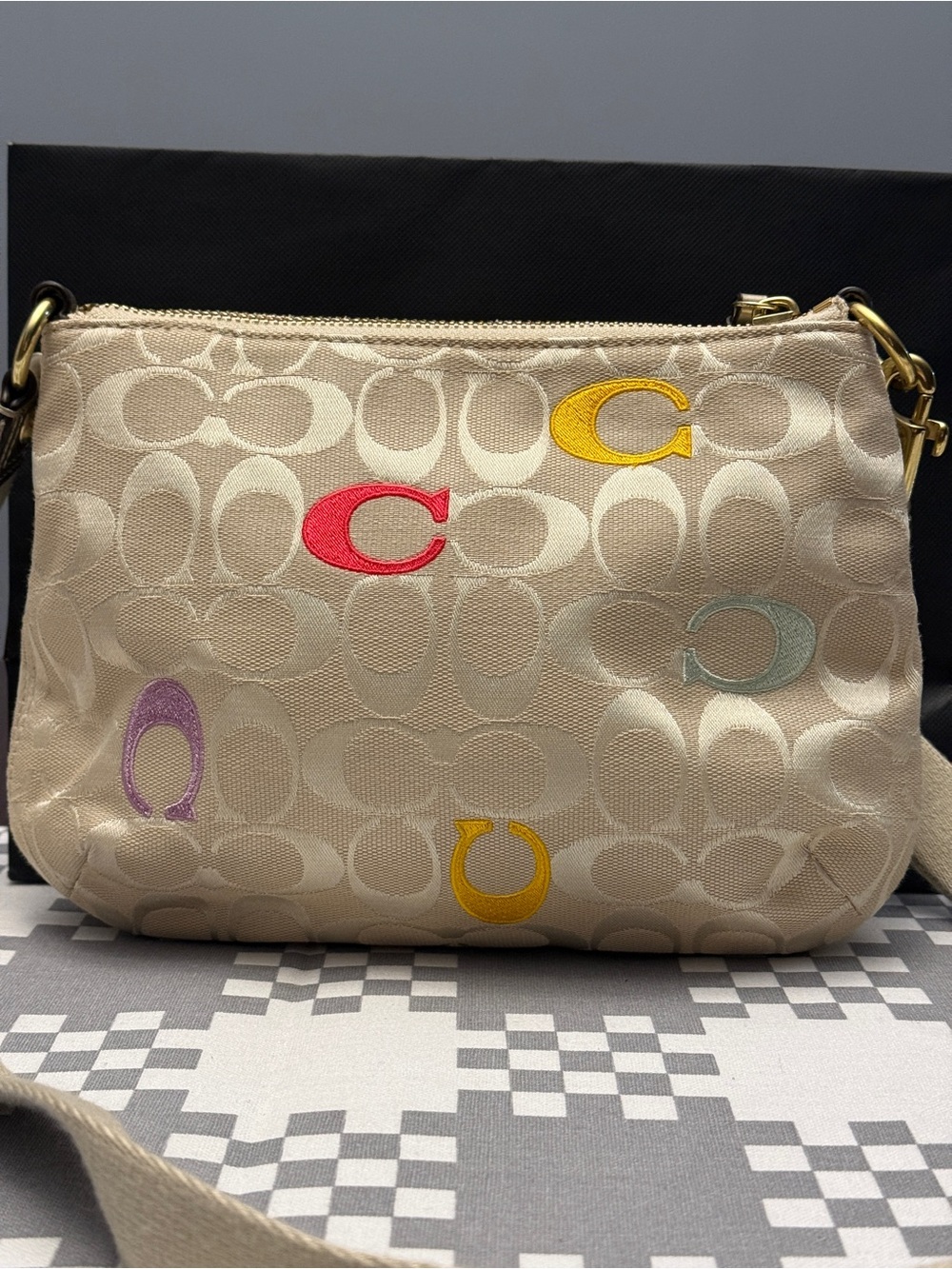 Coach Poppy multicolor signature crossbody bag - Picture 3 of 12
